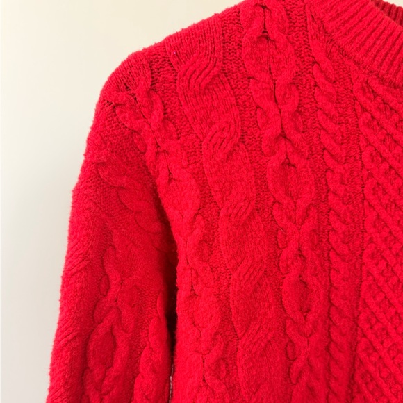 Cozy Red Cable Knit Style Sweater - Size S - Picture 3 of 8